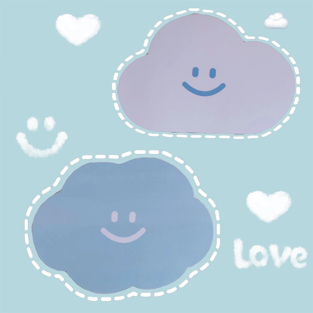 Симпатичный коврик для мыши с улыбающимся лицом простой стиль однотонный мягкий