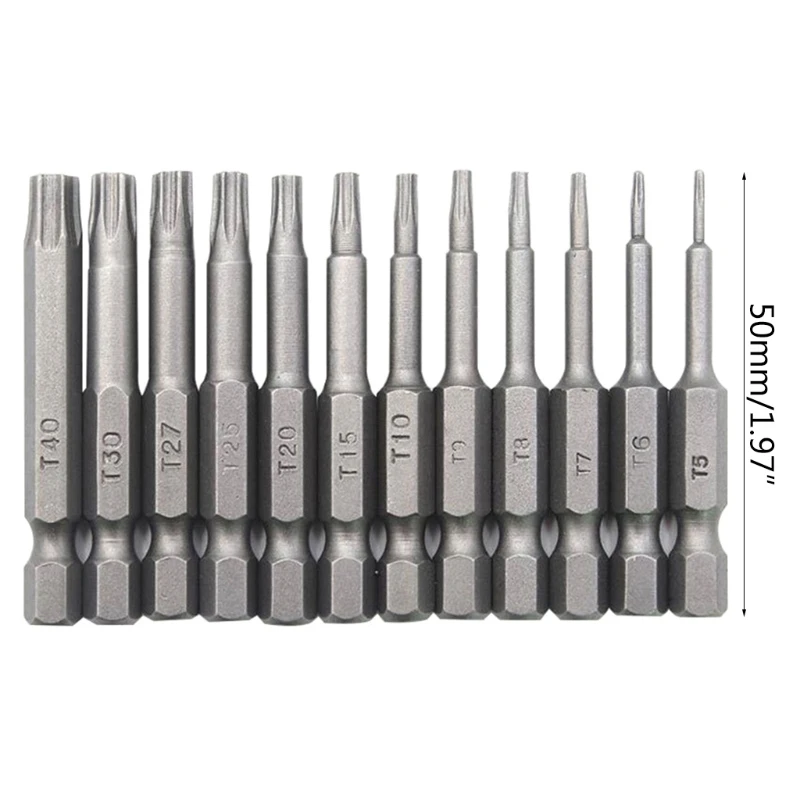

Screwdriver Bit 50mm 1/4 Inch T5-T40 Torx Head Powerful Electric Screwdriver Bit