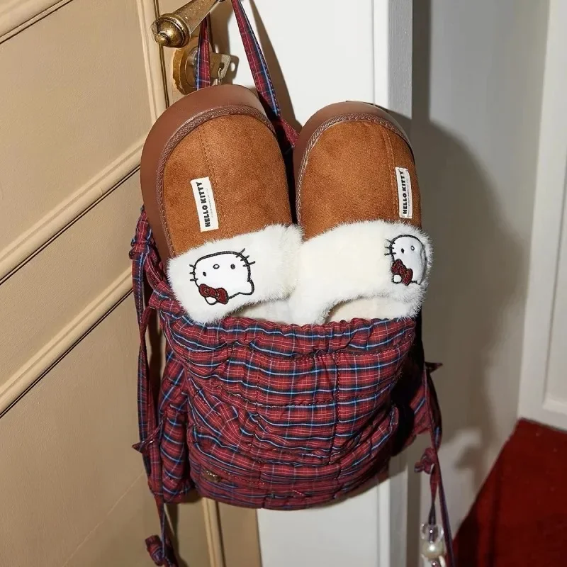 Sanrio Kawaii плюшевые тапочки Hello Kitty с героями мультфильмов женские осенне-зимние