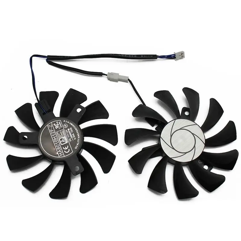 Фото M51K-HA8010H12F-Z 75MM 2-контактный кулер для видеокарты GTX1050ti с двумя вентиляторами для MSI Geforce GTX 1050Ti GTX-1050-Ti-4GT-OC (6 шт.) №3