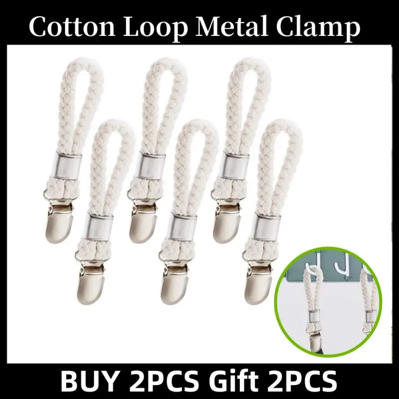 

4PCS Non-Slip Bathroom Towel Clips Cotton Loop Metal Clamp Stainless Steel Socks Clothes Hanger Home Storage Supplies