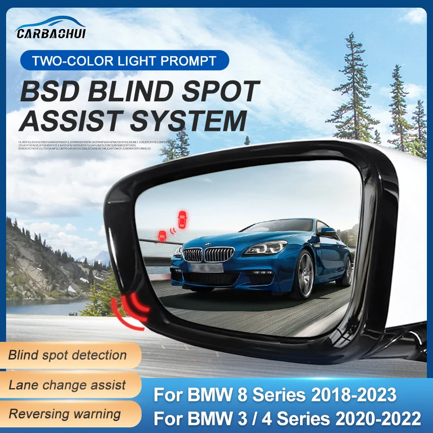 

Car BSD BSM BSA Rearview Mirror Lane Change Assist Blind Spot Detection System Parking Sensor For BMW 3 4 8 Series 2018-2023