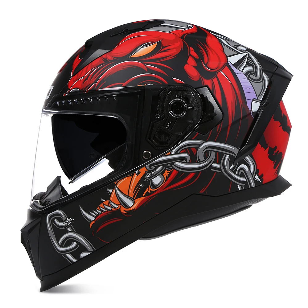 

Double Visor High Quality Full Face Motorcycle Helmet DOT Approved Men Motocross Racing Capacete Casqueiro Casque Four Seasons