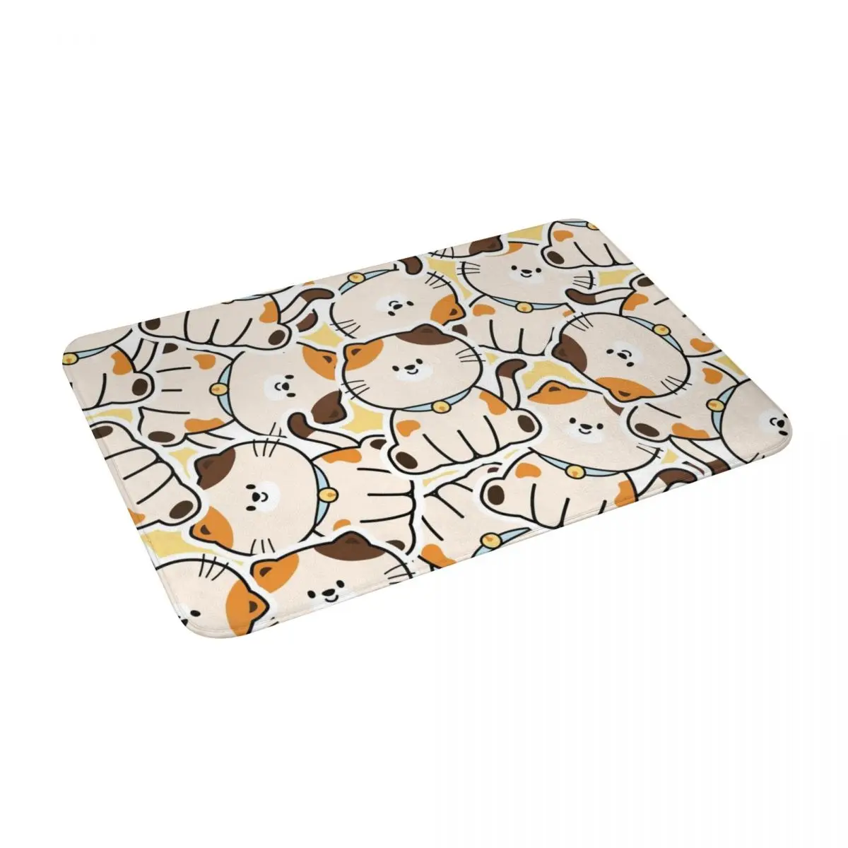 

Seamless Pattern Of Cute Sticker Cat Cartoon Kawaii Style Bath Door Floor Mat Anti-slip Rug Carpet Entrance Living Room Home