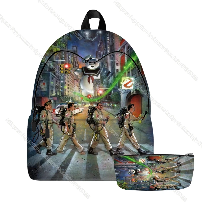 2pcs Ghostbusters Afterlife Backpack Hot Movie Oxford Waterproof Cartoon Boys Girls Children Teenager Schoolbag Mochila
