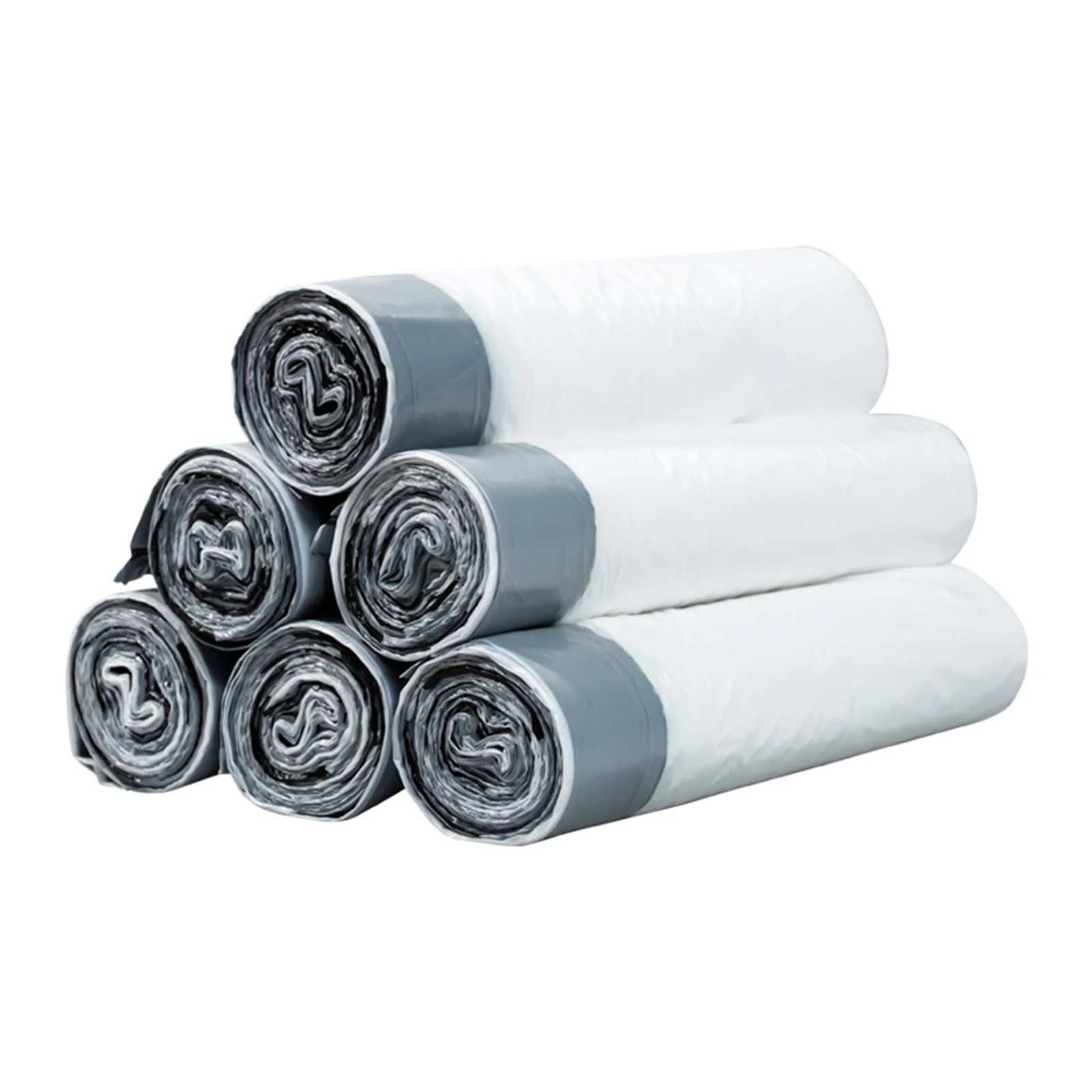 

5/10 Roll Portable White Garbage Bag With Handle Thick Drawstring Large Home Kitchen Dormitory Garbage Bag 15pcs/Roll