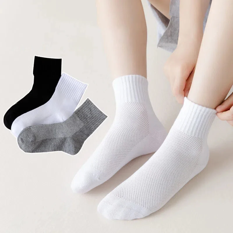 

Носки женские короткие однотонные с сердечками, 12 шт./6 пар