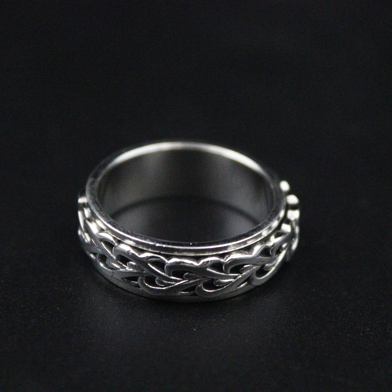 

Genuine/Original 925 Sterling Silver Ring For Men Vintage Thai Silver Turnable Lucky Solid Ring US Size 8-12 Avaliable