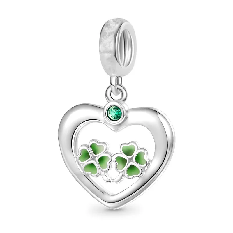 Лидер продаж зеленые бусины Lucky Clover подвеска для влюбленных и лучших друзей