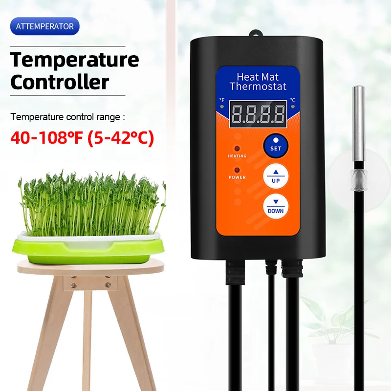 

Heat Mat Thermostat 1000W Digital Temperature Controller for Hydroponic Plants Seed Germination Reptiles Warm Pad Garden Supplie