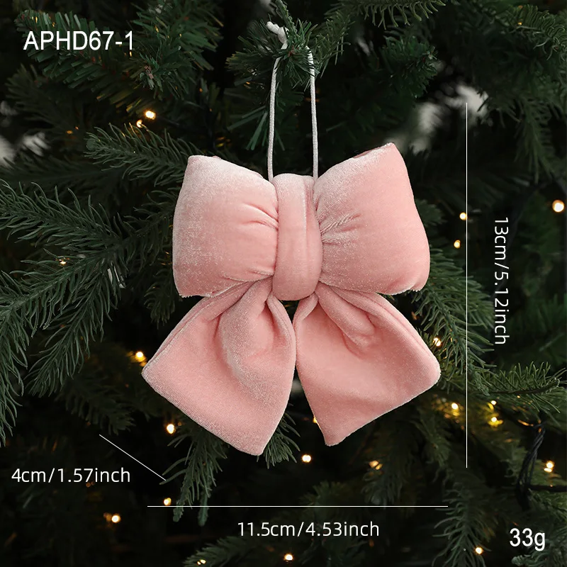 

Розовый бархатный рождественский бант