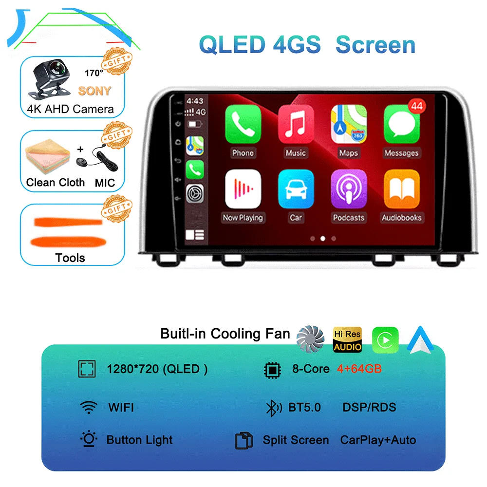 

Android15 для Honda CRV CR-V 5 RT RW 2017-2022 Carplay Auto 4G + WIFI GPS Автомобильный радиоприемник Навигация Мультимедийный видеоплеер Стерео BT