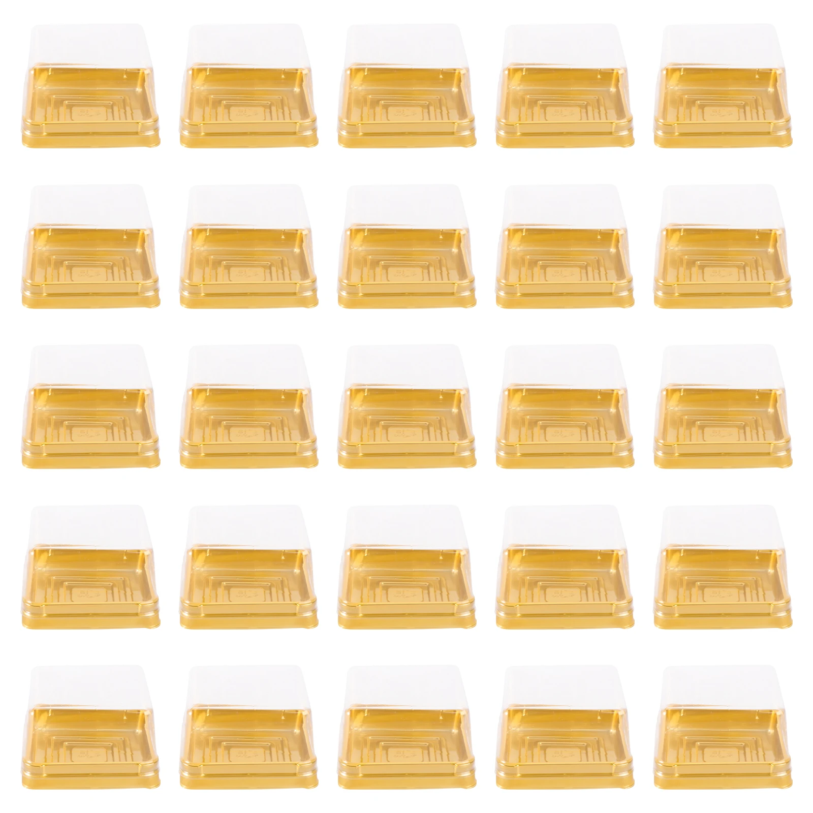 

50pcs Plastic Square Moon Cake Packaging Box Egg-Yolk Puff Container Golden Packing Box Mooncake Boxes And Packaging Wedding