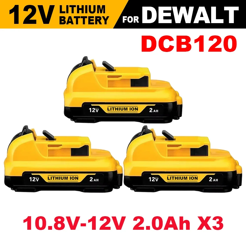 Литий-ионная батарея 12 В 3 0 Ач для DeWalt DCB120 DCB123 DCB122 DCB124 DCB121 перезаряжаемые
