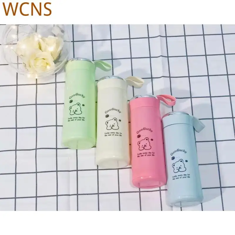 

Cute Bear For Water Coffee Tea Coffee Cup Advertising Gift Tumbler Thermo Bottles For Coffee Water Children Gift 280ml Plastic