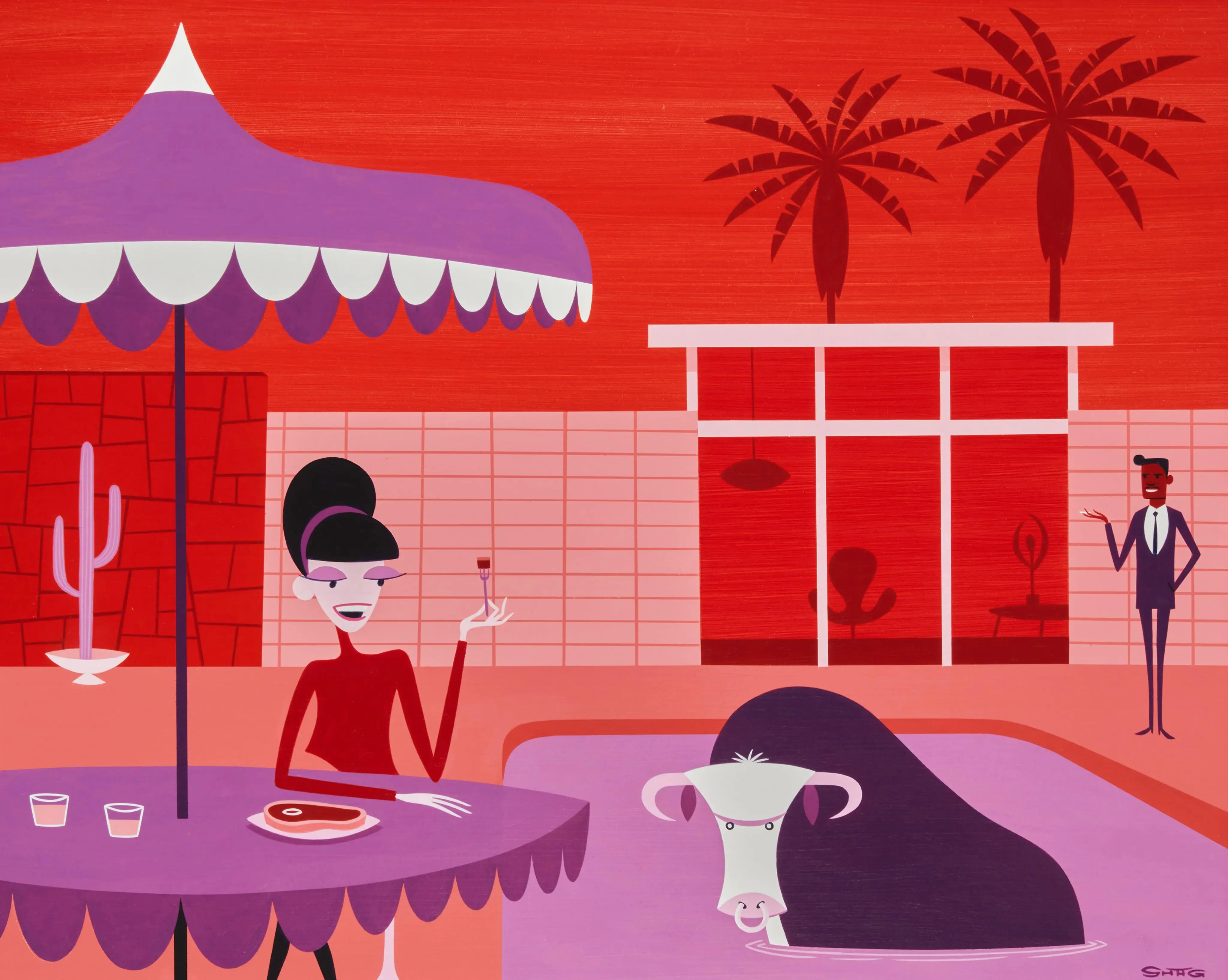 Плакат с изображением Джоша Agle Shag Rib Eye Шелковый плакат художественным принтом