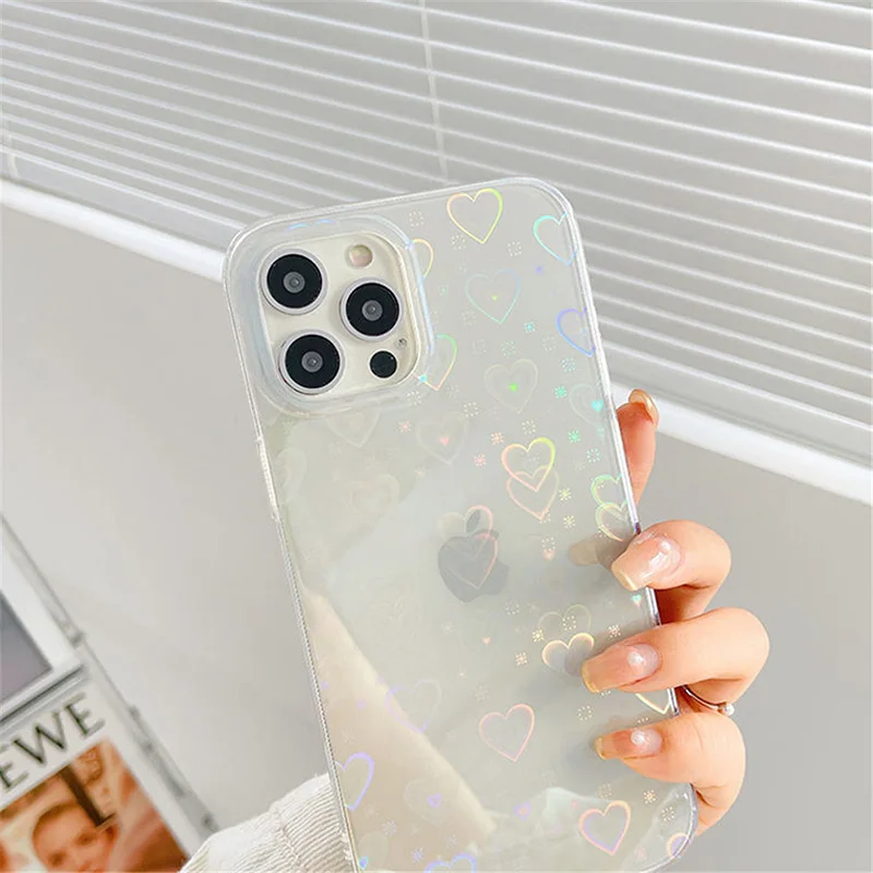 poco f3 case for xiaomi redmi note 10 pro case redmi note 9 8 7 11 pro 9s 10s 9c 9a poco x3 pro m3 m4 gradient laser heart cover free global shipping
