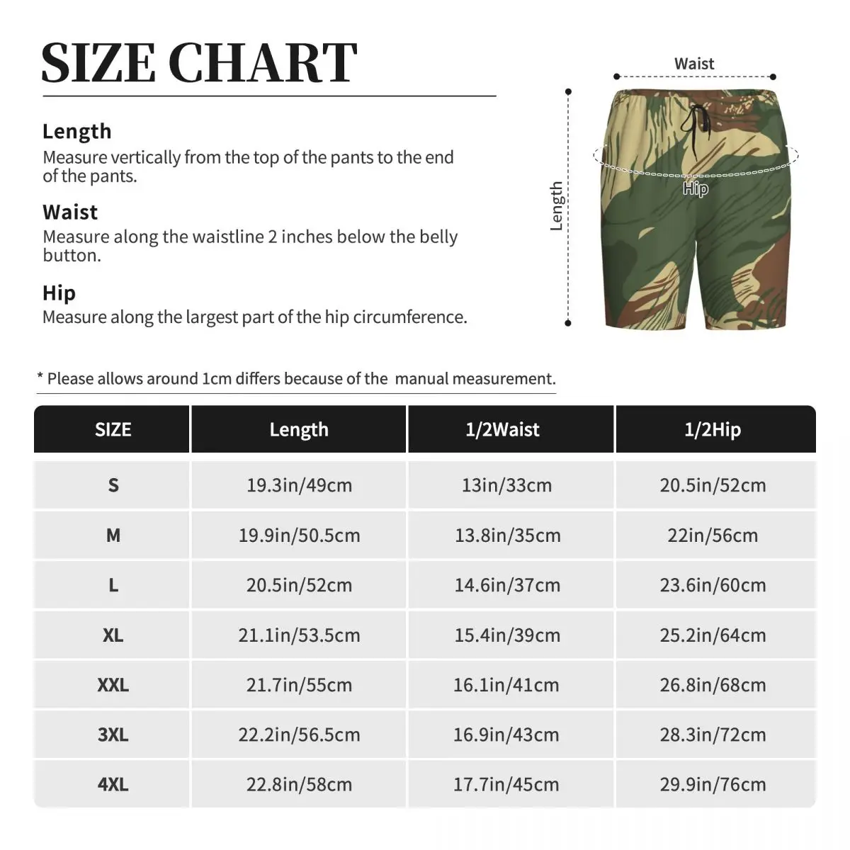 Мужская камуфляжная пижама с принтом родезианская война одежда для сна Шорты