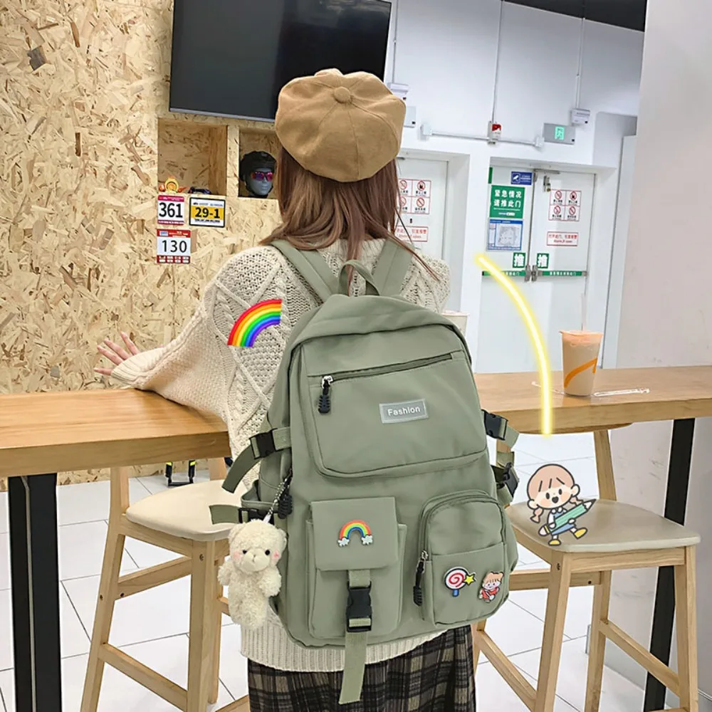 

New Fashion Large Travel Bag For Teenagers Schoolbag Female Harajuku Ulzzang Campus Junior High School Students Backpack