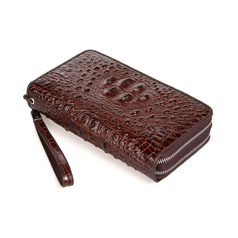 

2022 New Alligator Business Men's Long Wallets Natural Real Leather Male Cow Genuine Leather Cash Purses Clutch Men Card Holders