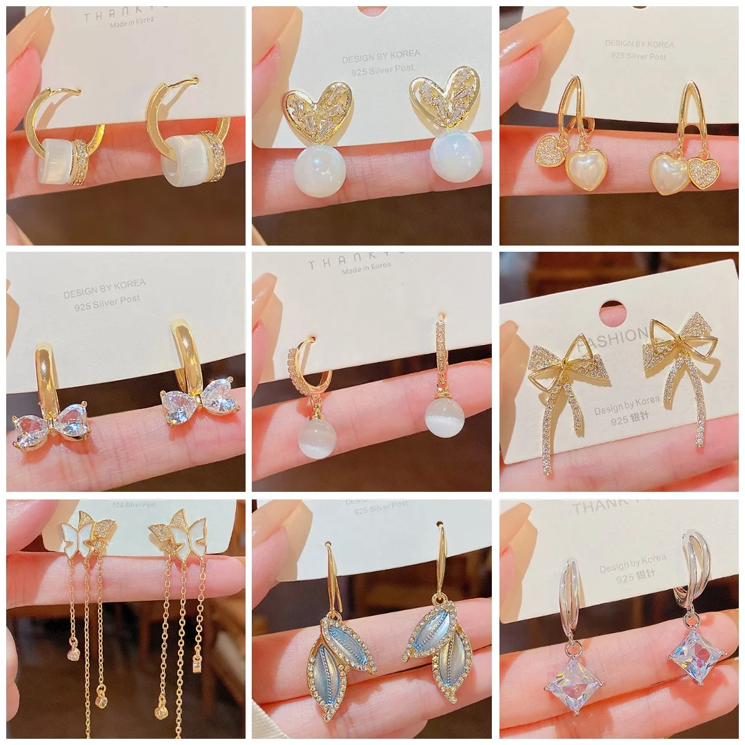 Big Simulated Pearl Long Tassel Drop Earrings for Women Slightly Inlaid Bow Crystals Earrings Jewels