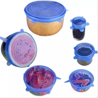 6pcsset kitchen accessories gadgets silicone food lid stretch universal bowl pot pan fruit vegetable preservation kitchen tools