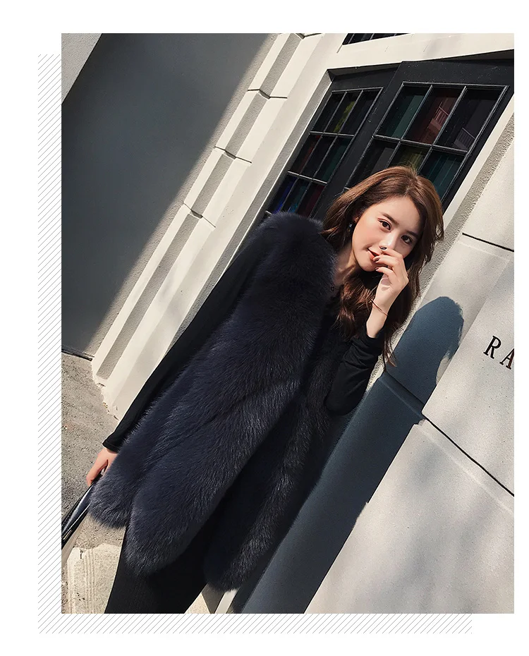 Winter Women Real Fox Fur Vest Thick Warm Natural Fur Jacket Sleeveless Gilet Wholeskin Top Quality Free Shipping