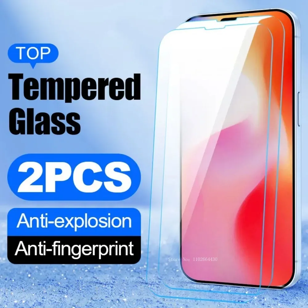 2 шт. закаленная защитная пленка для Iphone 16 Max 15 экрана телефона 14 Plus 13 Pro 12 11 XS XR