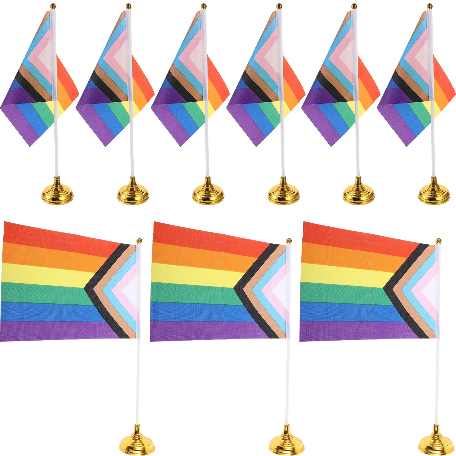 

Pride Flags Mini Lgbtq Lesbian Rainbow Pole Gay Handheld Small Office Desk Decor