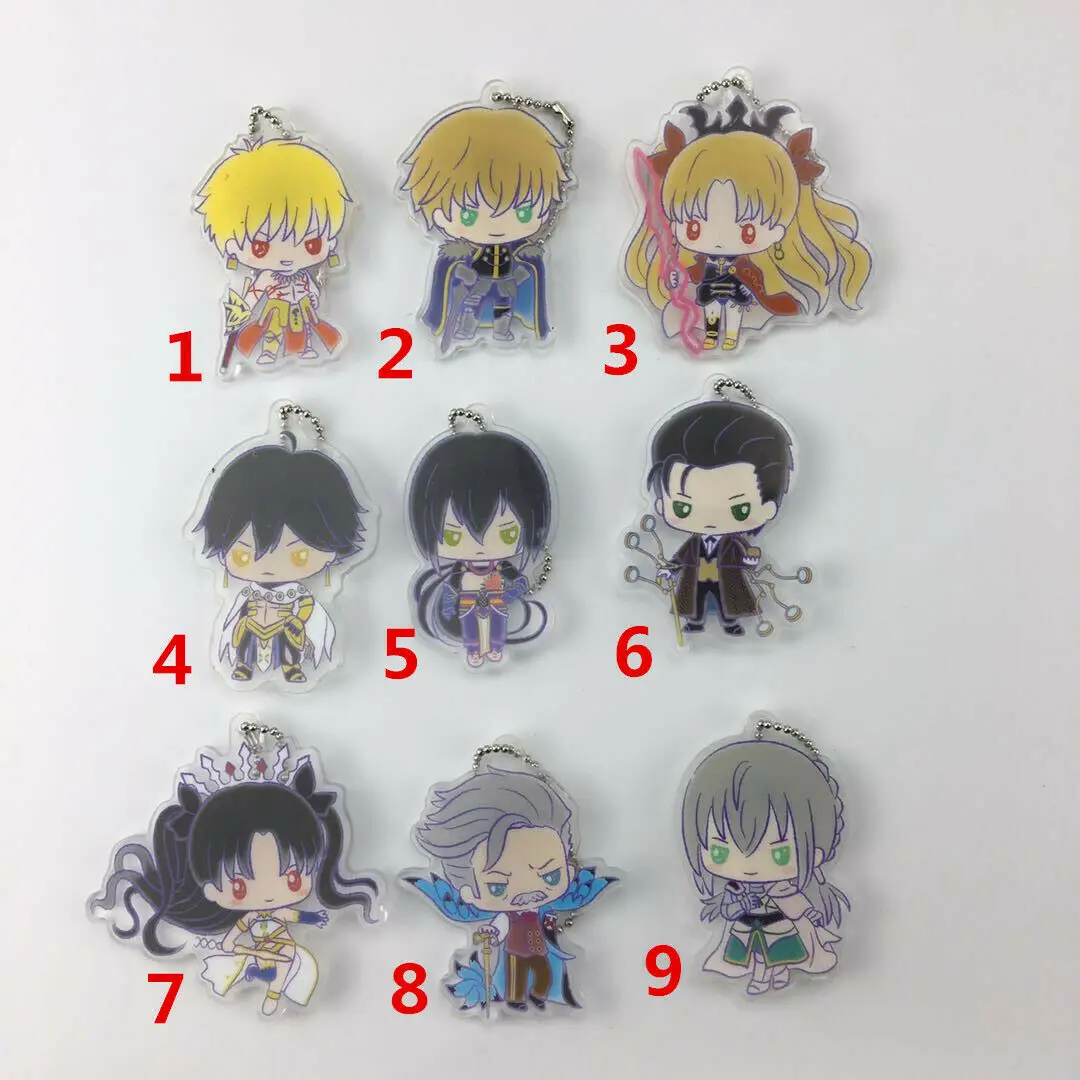

Game Fate Grand Order Anime Arcylic Keychain Key Ring Race Straps Cosplay