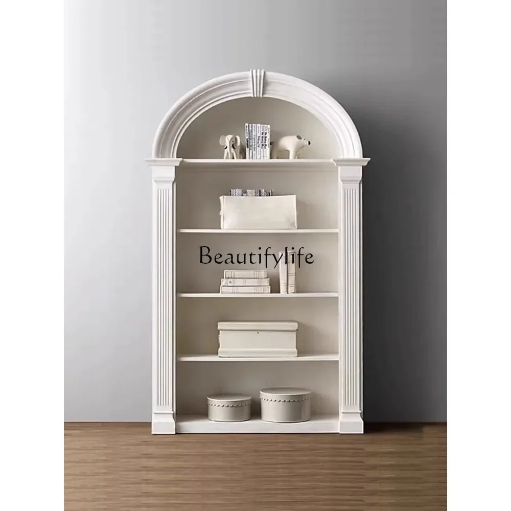 Книжный шкаф из цельного дерева в американском стиле французский ретро потертый