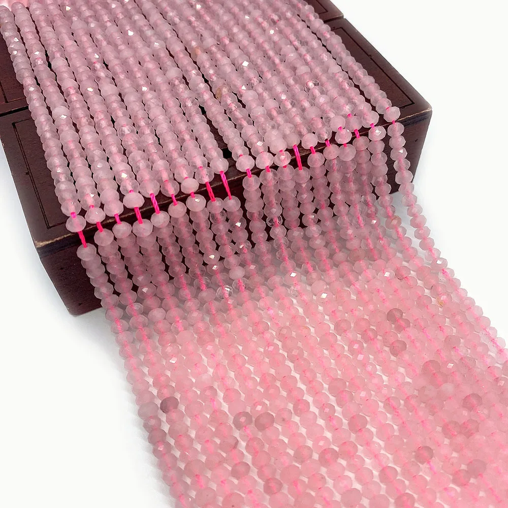 

Natural Stone Classic Rose Quartz 2x3 3x4 5x6mm Bulk Spacer Beads For Jewelry Making DIY Handmade Necklace 15 Inch Small Stones