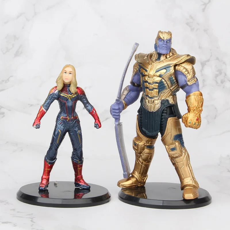 8 шт./компл. фигурки героев: Мстители танос Тор Железный человек Капитан Америка