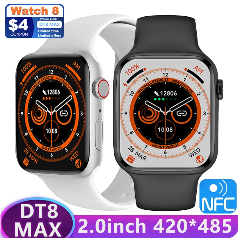 

Смарт-часы reloj DT8 MAX, DT № 1, 8, 2 дюйма, 420*485, NFC, GPS-трекер, Смарт-часы 2022, часы для мужчин и женщин, PK DT7 PRO MAX