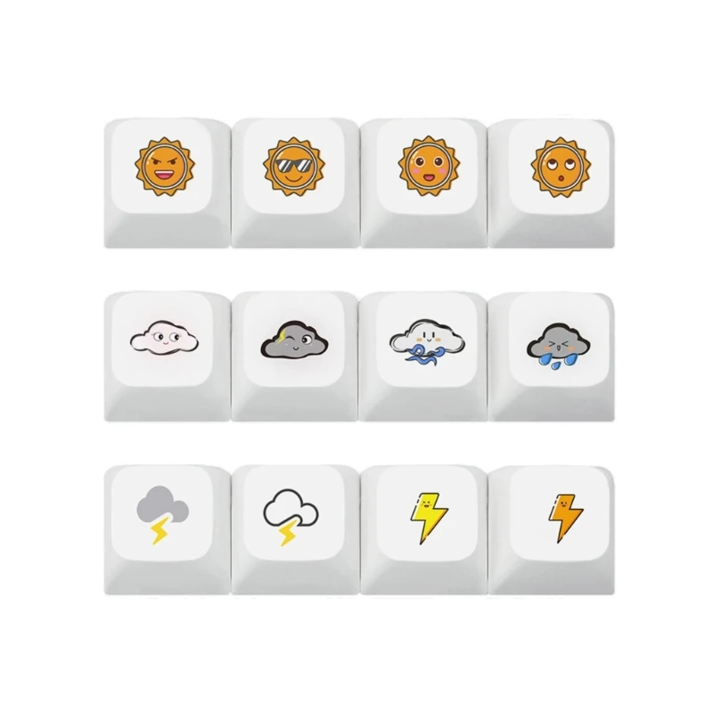 

Новинка 2022, 12-кнопочный сублимационный колпачок для ключей PBT XDA, милый облако для механического ключа