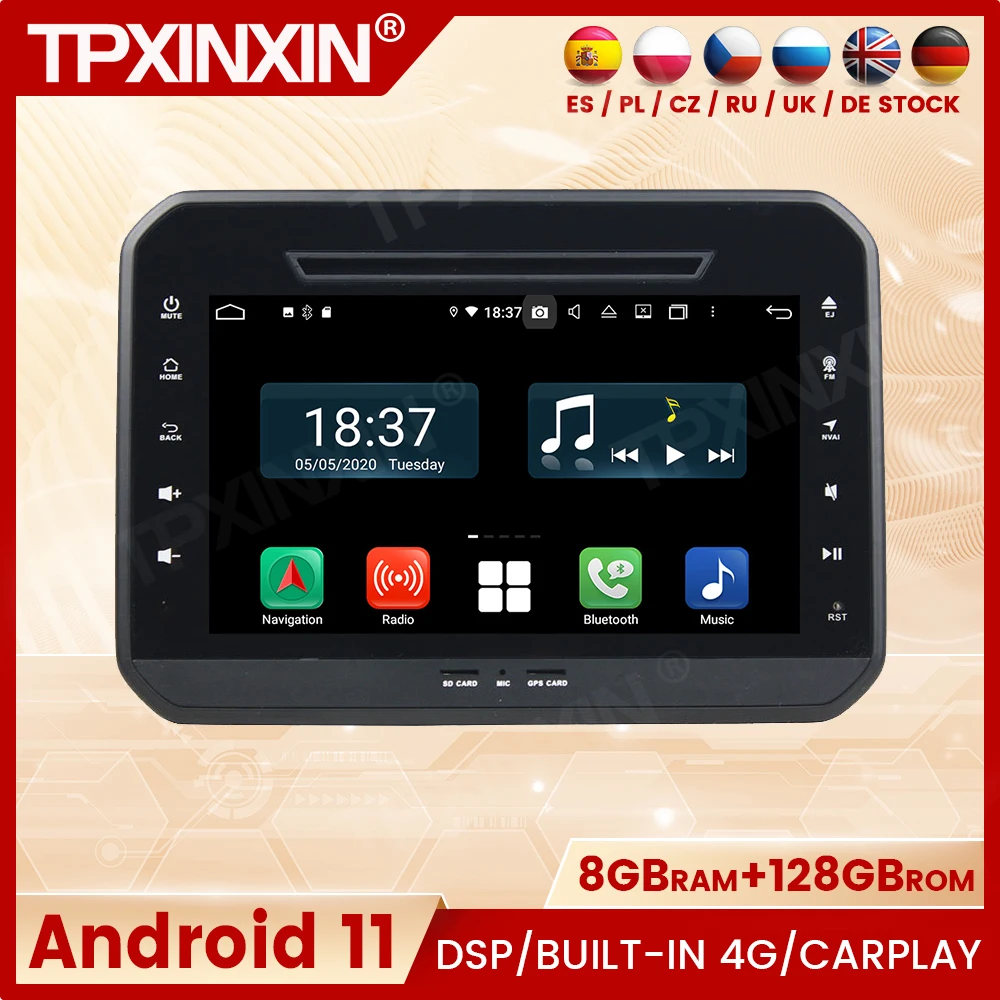 

Автомобильный мультимедийный плеер GPS Navi 2 Din Android 11 для Suzuki Ignis 2017 2018 радио Coche с Bluetooth Carplay Autostereo