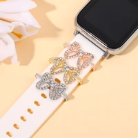 decorative watchband charms for iwatch bow knot cartoon jewelry nails for apple bracelet soft silicone strap charms accessories