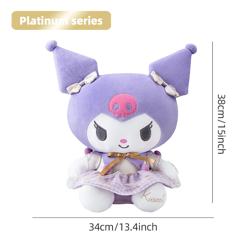 Фото Оригинальная плюшевая игрушка Aoger Sanrio Kuromi Melody, милая мультяшная кукла Кавай, мягкая плюшевая подушка, подарок на день рождения для детей №2