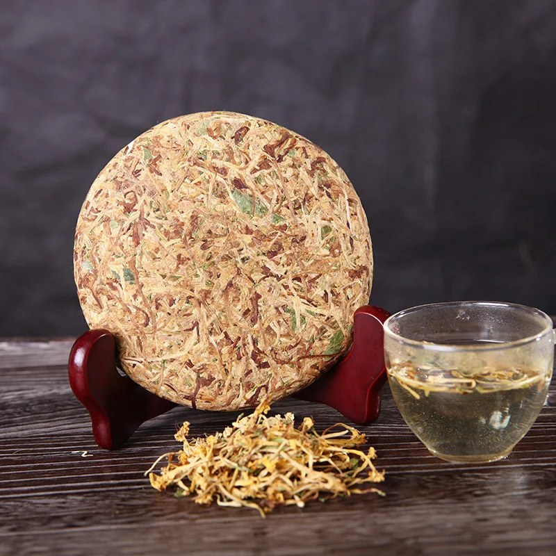 200g China Yunnan Specialty Honeysuckle Flower Cake Scented Tea Green Food for Health Care Lose Weight Houseware No Teapot