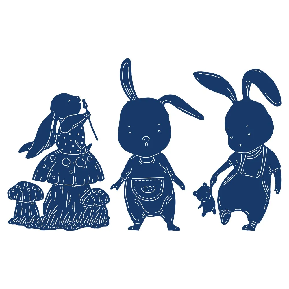 

Металлические Вырубные штампы кролик гриб для «сделай сам» Скрапбукинг/Декор для фотоальбома тисненые бумажные карты