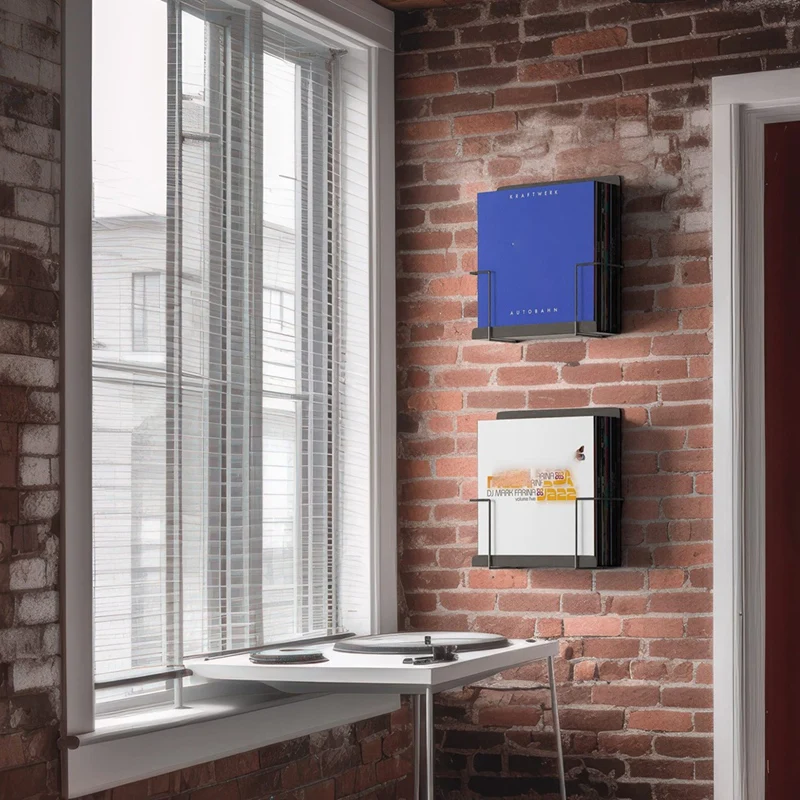 Vinyl Record Storage Display Holder Matte Black Shelf Wall Mount Stylish Records Organizer Stand