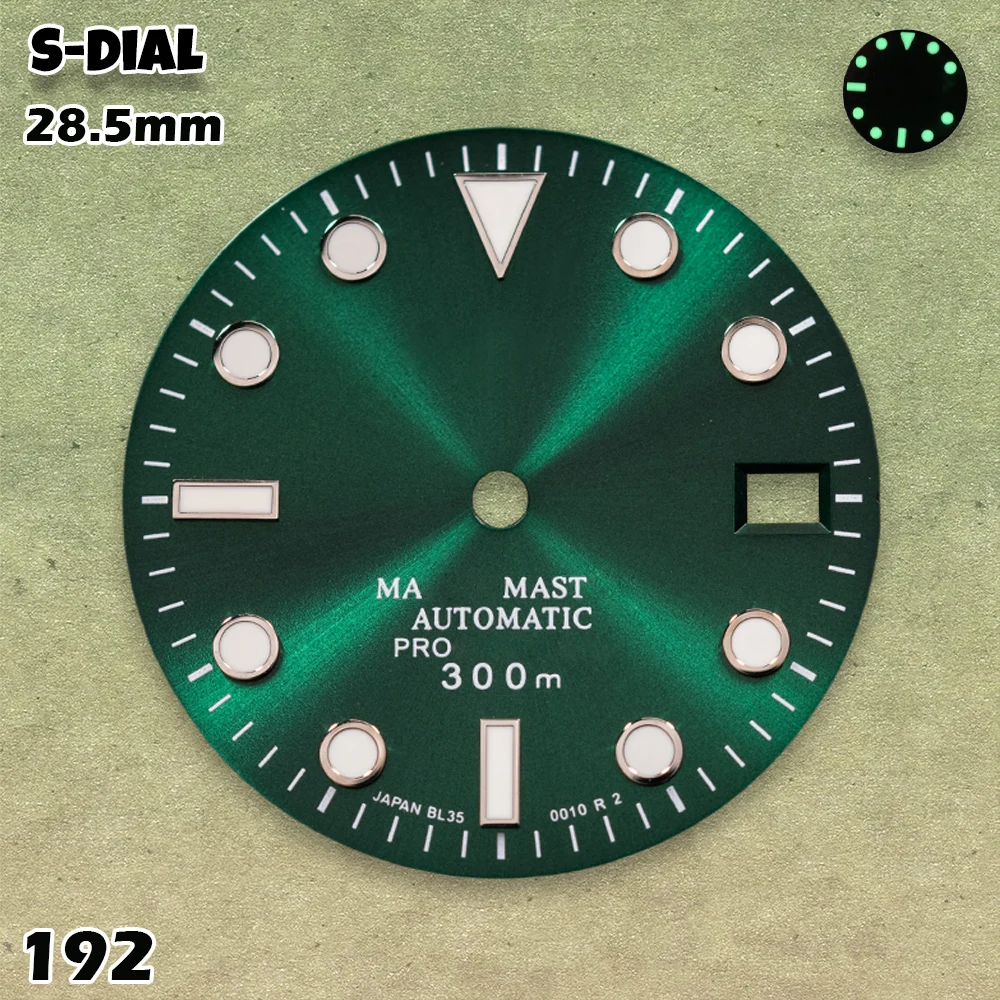 Циферблат NG S Logo 28,5 мм SUBMARINE для механизмов NH35NH364R, с зеленым люминесцентным покрытием C3, для мужских часов, аксессуары для модификации и ремонтные детали. (art.: 3920da20555bb) - 3920da20555bb