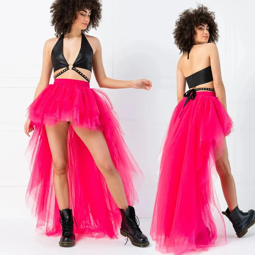 MisShow Пышная тюлевая юбка фуксия