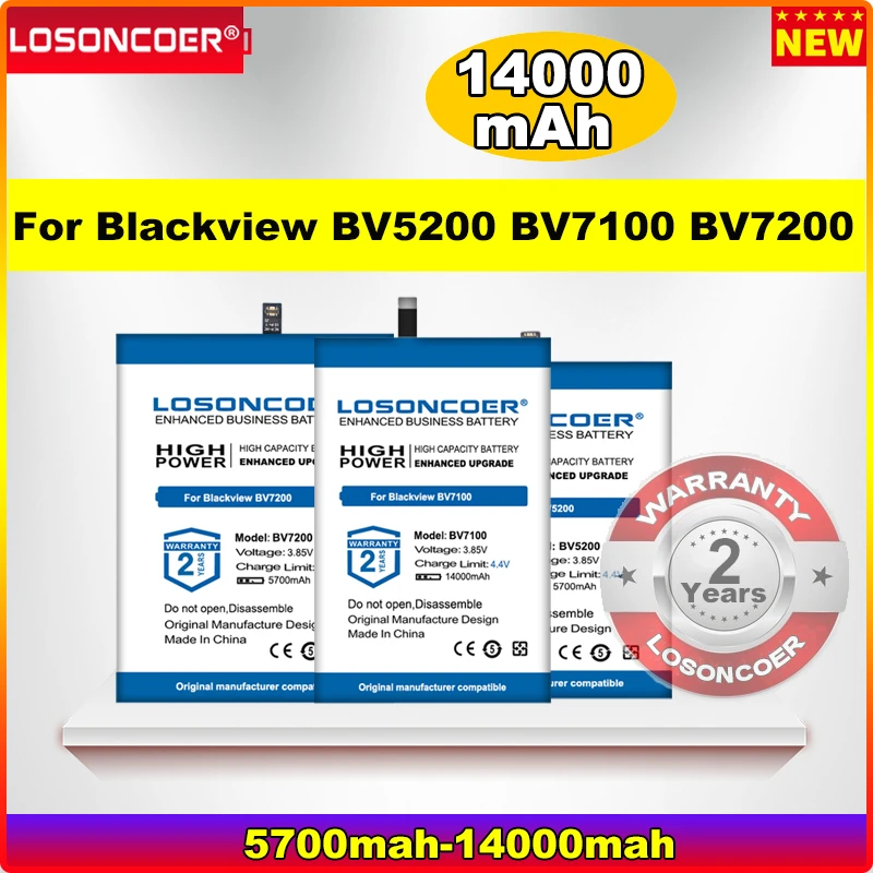 

LOSONCOER 5700mAh-14000mAh Battery For Blackview BV7100 BV7200 BV5200