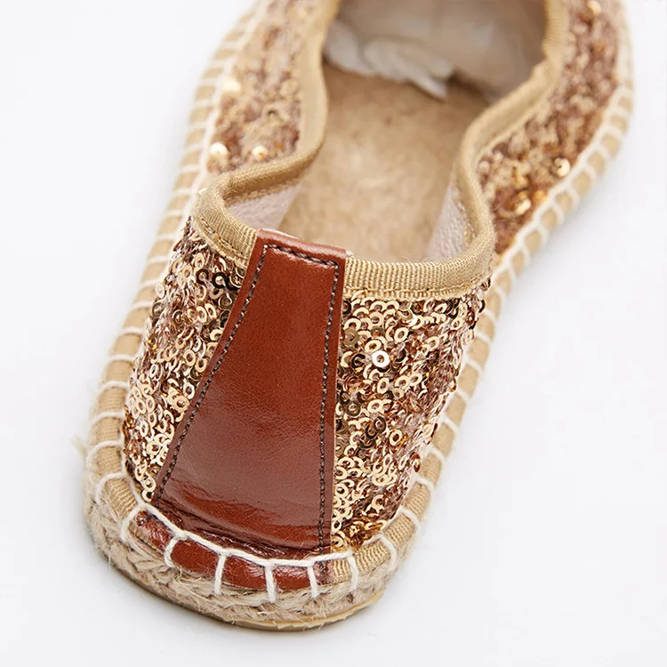 Koovan Women's Flats 2022 New Trend Sequins Shoes Female Fisherman Shoes Flats Straw Edition Weave Fisherman Comfortable Soft