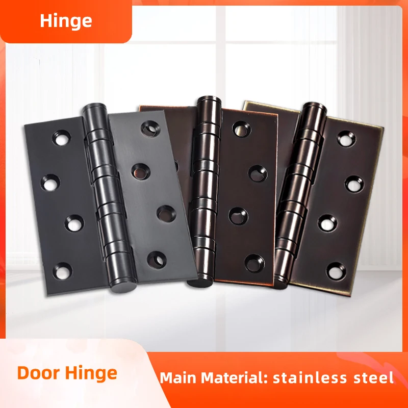 

4 дюймовые деревянные дверные бесшумные петли, черные однотонные петли для шкафа, 3 мм двери из нержавеющей стали, тяжелые двери Gemel, мебельна...