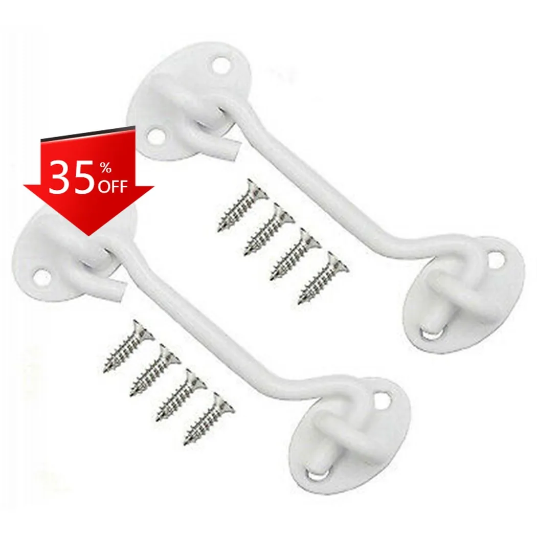 

2Pcs 4 Inch Barn Door Latch 304 Stainless Steel With Rust-resistant Black Coating Cabin Hook Eye Latch Gate Door Swivel