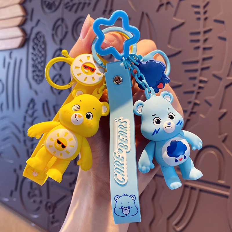 Фото Miniso miłość niedźwiedź brelok torba dla par wisiorek Ins Cartoon PVC prosty śliczny plecak dla dzieci wisiorek lalka akcesoria samochodowe №2