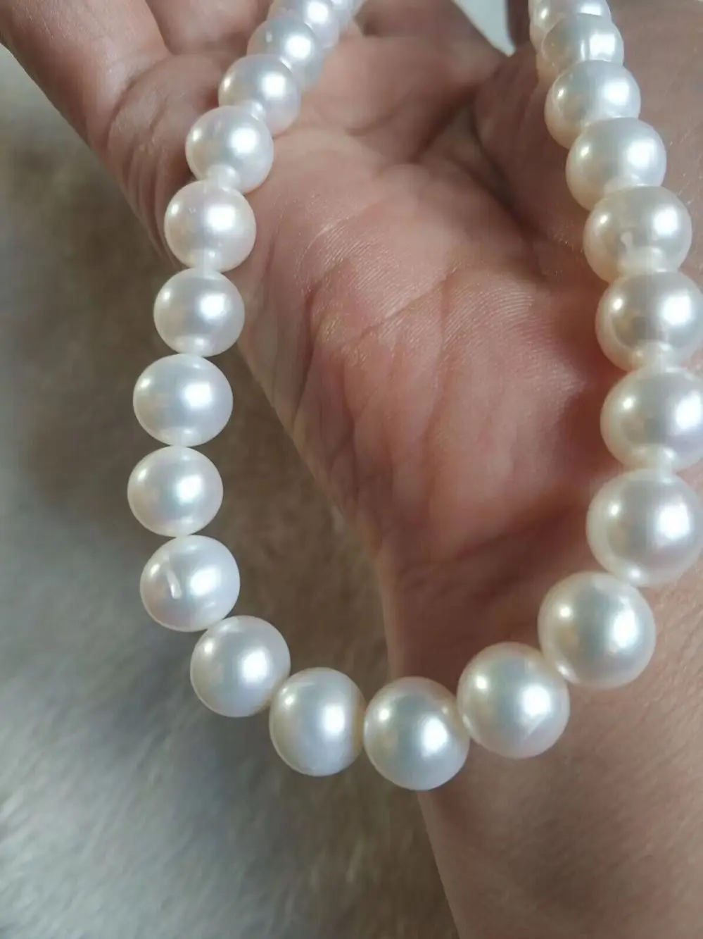 AAA НОВОЕ ОЖЕРЕЛЬЕ С НАТУРАЛЬНЫМ Белым ЖЕМЧУГОМ 11-12 ММ 19 дюймов AKOYA ЗАСТЕЖКА из
