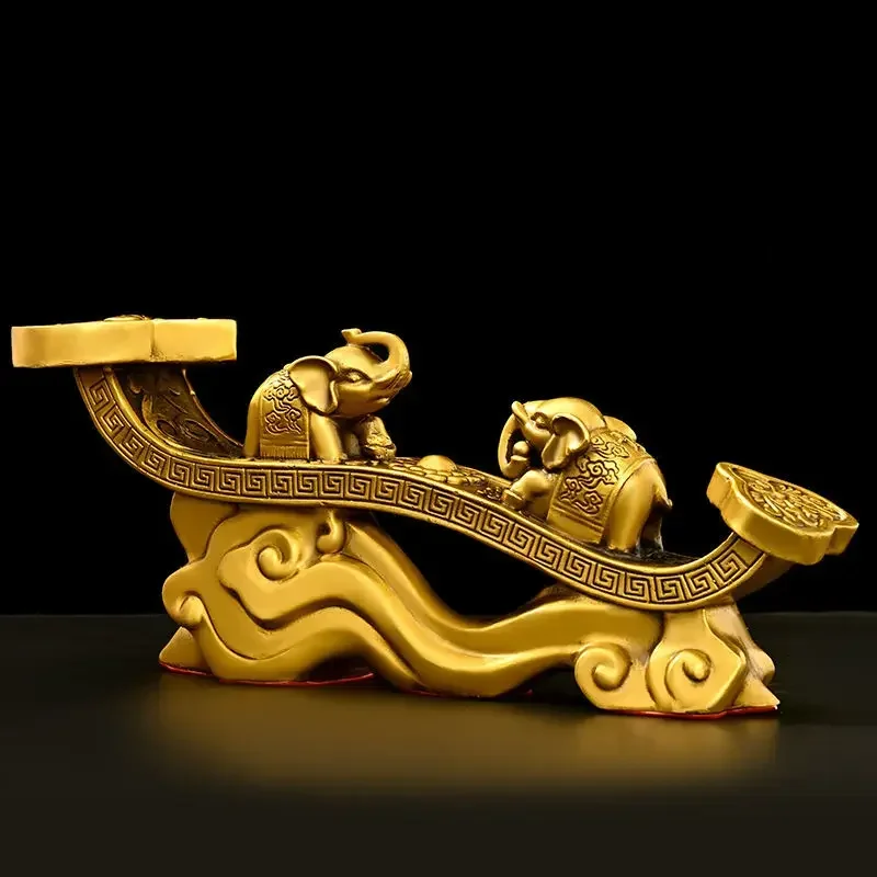 Фэн-шуй украшение Ruyi из чистой меди Благоприятный Слон для входа в офис гостиную